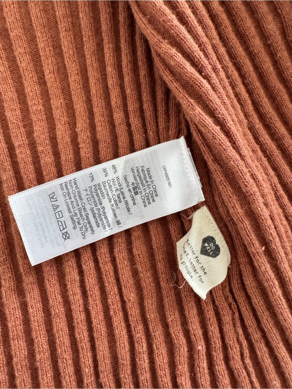 Madewell Ribbed Button-Front Cropped Cardigan in Rust - Picture 6 of 9